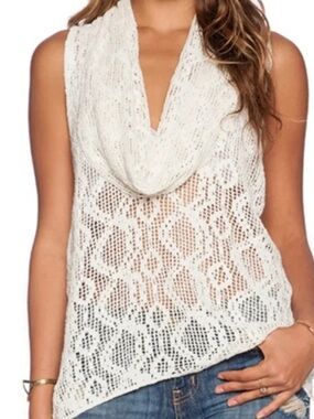 Free People Crochet Lace Sleeveless Top | Size M